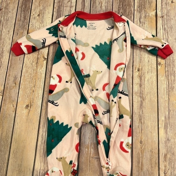 TWIN GIRL BUNDLE 💕 Baby girl fleece Christmas Jammie’s - Picture 4 of 6